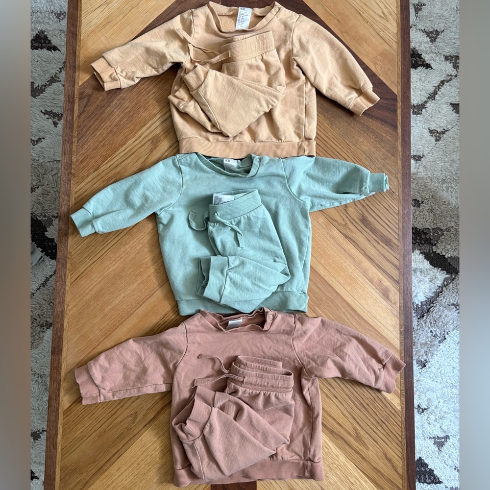 Bundle of 3 H&M Sweatshirt & Sweatpant Sets 4-6 months